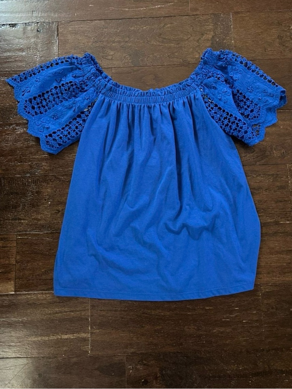 Lilly Pulitzer Fayette Off-The-Shoulder Top Blue size Small-NWT - Picture 8 of 8